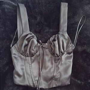 Black Satin corset top